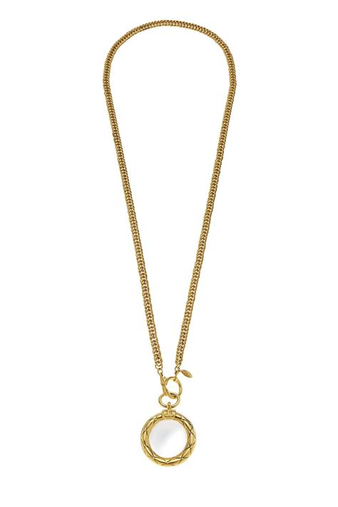 chanel loupe|Chanel Gold 'CC' Loupe Necklace Q6J02L17DB079 .